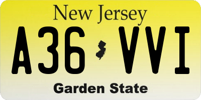 NJ license plate A36VVI