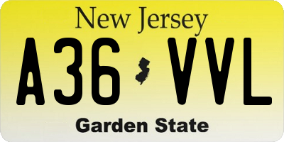 NJ license plate A36VVL