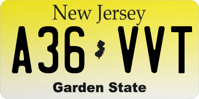 NJ license plate A36VVT
