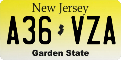 NJ license plate A36VZA