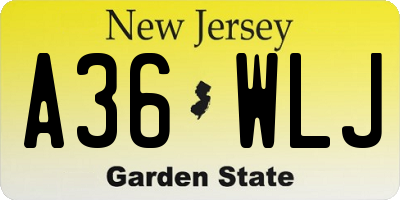 NJ license plate A36WLJ