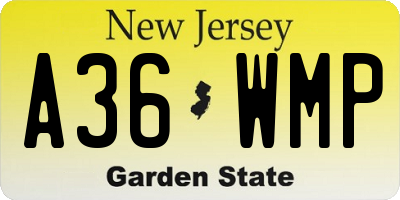 NJ license plate A36WMP
