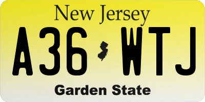 NJ license plate A36WTJ