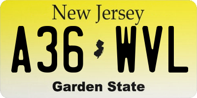 NJ license plate A36WVL