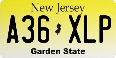 NJ license plate A36XLP