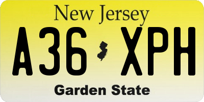 NJ license plate A36XPH
