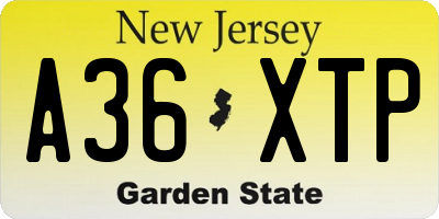 NJ license plate A36XTP