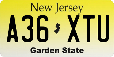 NJ license plate A36XTU