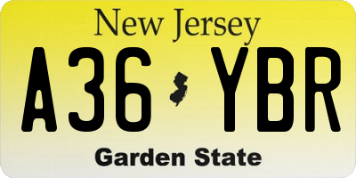 NJ license plate A36YBR