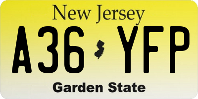 NJ license plate A36YFP