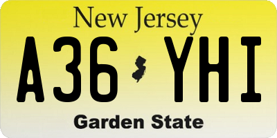 NJ license plate A36YHI
