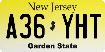 NJ license plate A36YHT