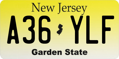 NJ license plate A36YLF