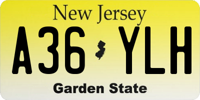 NJ license plate A36YLH
