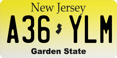 NJ license plate A36YLM