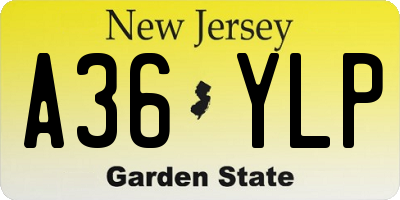 NJ license plate A36YLP