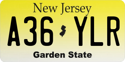 NJ license plate A36YLR