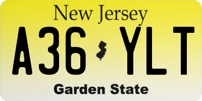 NJ license plate A36YLT