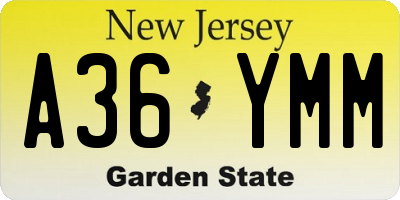 NJ license plate A36YMM