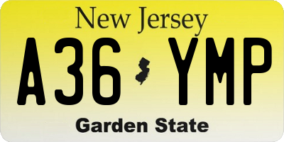 NJ license plate A36YMP
