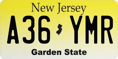 NJ license plate A36YMR
