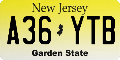 NJ license plate A36YTB
