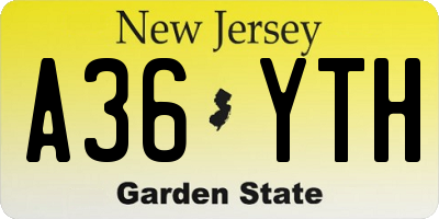 NJ license plate A36YTH
