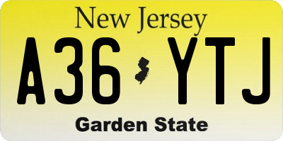 NJ license plate A36YTJ