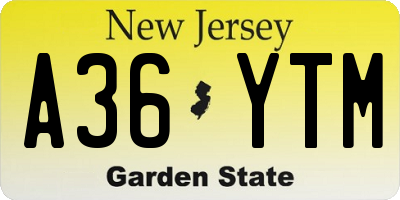 NJ license plate A36YTM