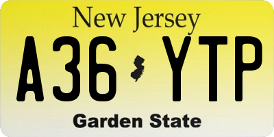NJ license plate A36YTP