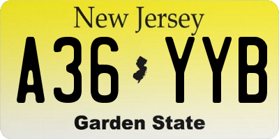 NJ license plate A36YYB