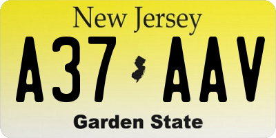 NJ license plate A37AAV