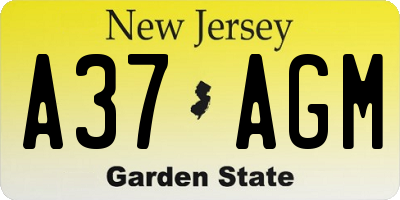NJ license plate A37AGM