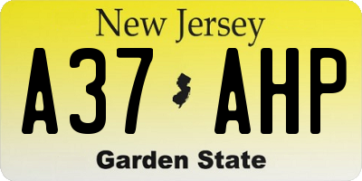NJ license plate A37AHP