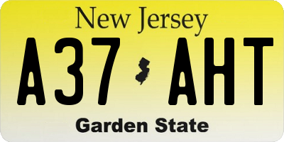 NJ license plate A37AHT