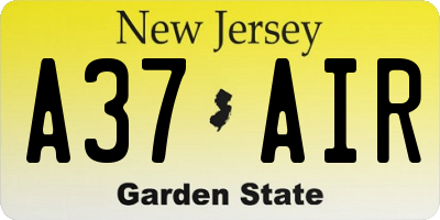 NJ license plate A37AIR