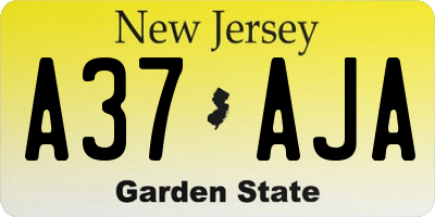 NJ license plate A37AJA