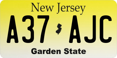 NJ license plate A37AJC