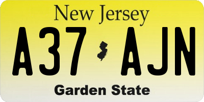 NJ license plate A37AJN