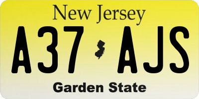 NJ license plate A37AJS