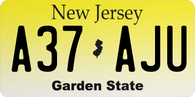 NJ license plate A37AJU
