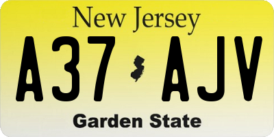 NJ license plate A37AJV