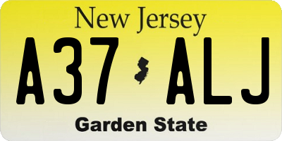 NJ license plate A37ALJ