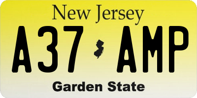NJ license plate A37AMP