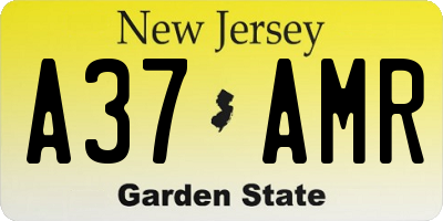 NJ license plate A37AMR
