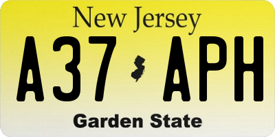 NJ license plate A37APH