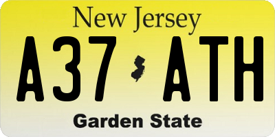 NJ license plate A37ATH
