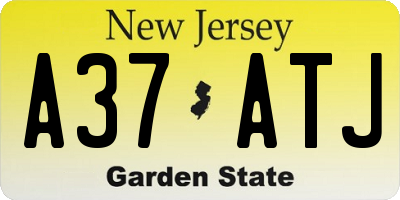 NJ license plate A37ATJ