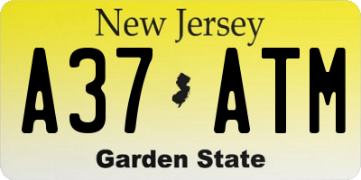 NJ license plate A37ATM