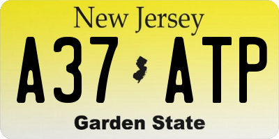 NJ license plate A37ATP